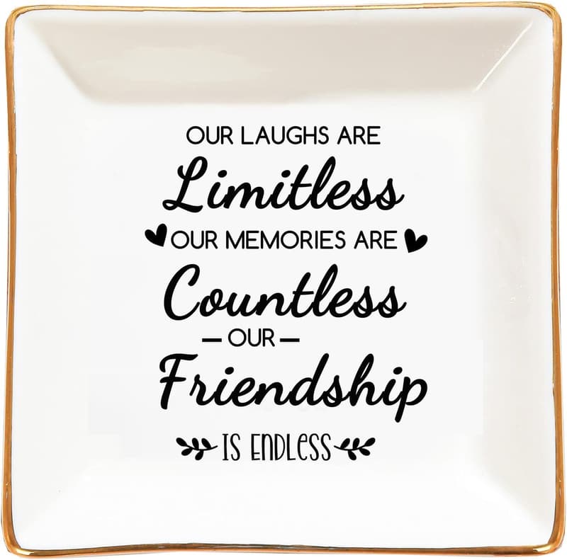 Friendship Jewelry Tray - White 4x4 Ring Dish for Women