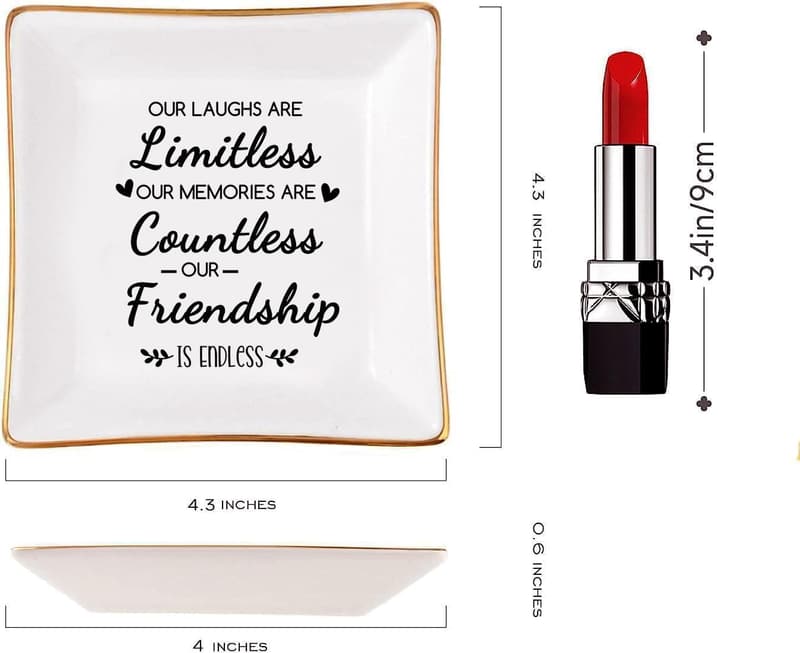 Friendship Jewelry Tray - White 4x4 Ring Dish for Women