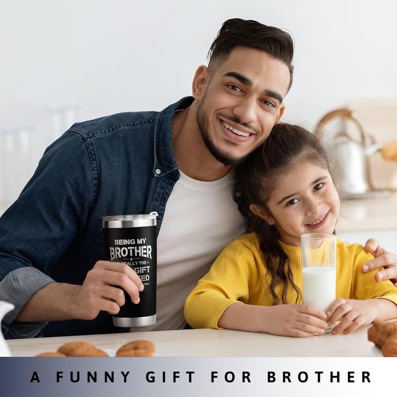 Birthday Gift for Brother - Funny 20 Oz Stainless Steel Tumbler