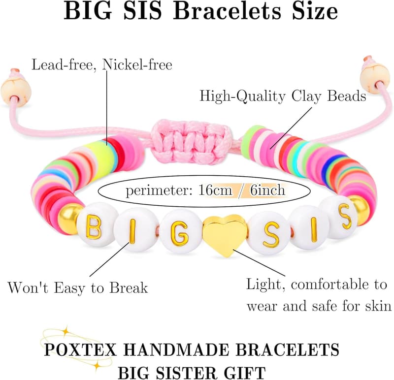 Big Sister Charm Bracelet for Toddler - Gift for Girls