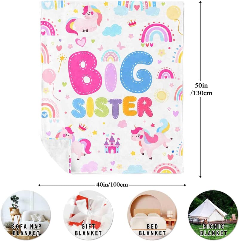 Big Sister Gift Blanket for Ages 2-5, 50