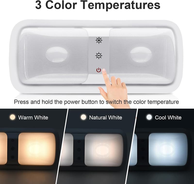 Dimmable 12V LED Interior Lights for RVs & Trailers - 5 Pack
