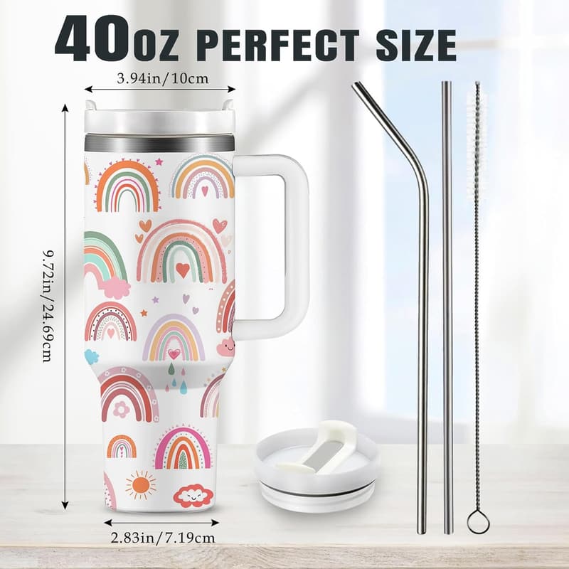 Big Sister Birthday Gift: 40 oz Pink Stainless Steel Tumbler