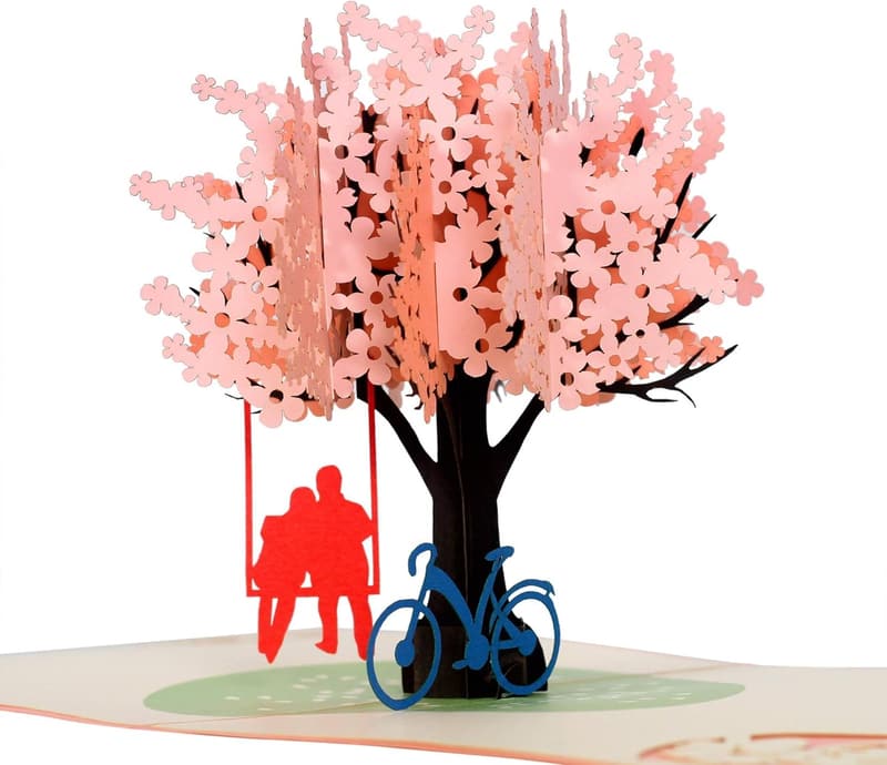 Valentine's Day 3D Cherry Blossom Card for Couples