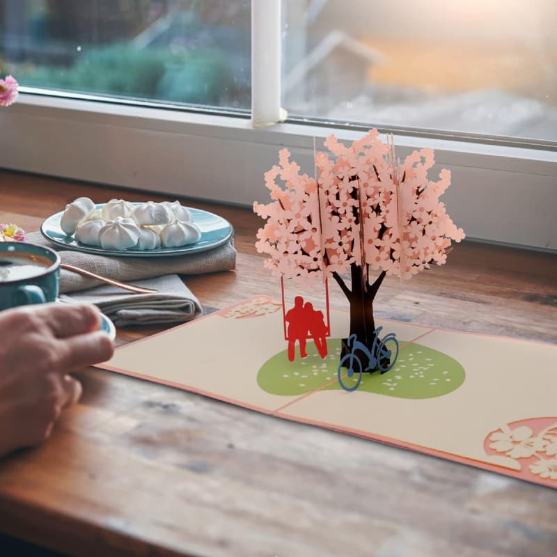 Valentine's Day 3D Cherry Blossom Card for Couples