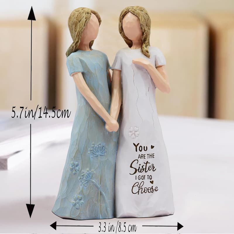 Sister Birthday Gift - My Sister My Friend Statue (Blue)