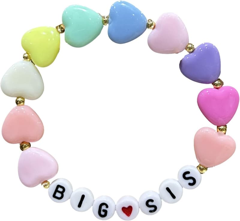 Big Sister Beaded Stretch Bracelet - Colorful Announcement Gift