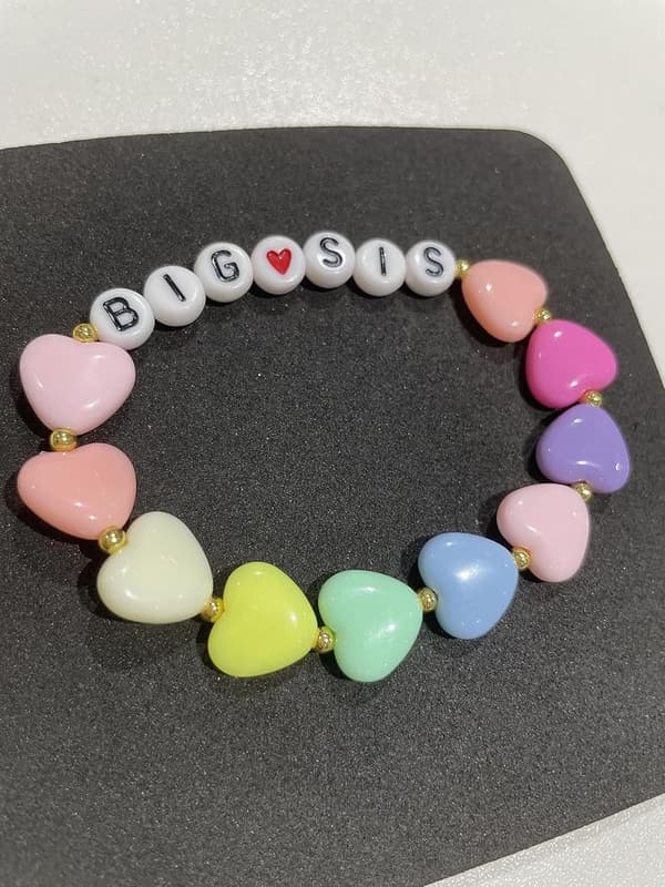 Big Sister Beaded Stretch Bracelet - Colorful Announcement Gift