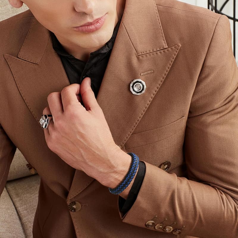 Inspirational Braided Leather Cuff Bracelet for Men