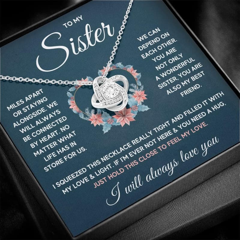 Sister Necklace with Message Card | Stainless Steel Birthday Gift