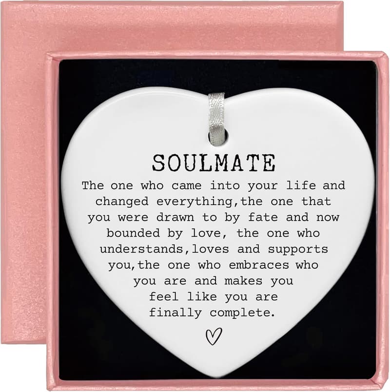 Ceramic Heart Ornament for Couples - Soulmate Gift