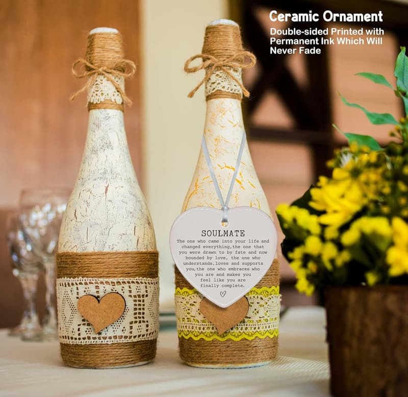 Ceramic Heart Ornament for Couples - Soulmate Gift