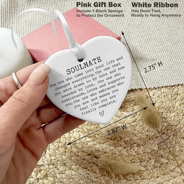 Ceramic Heart Ornament for Couples - Soulmate Gift