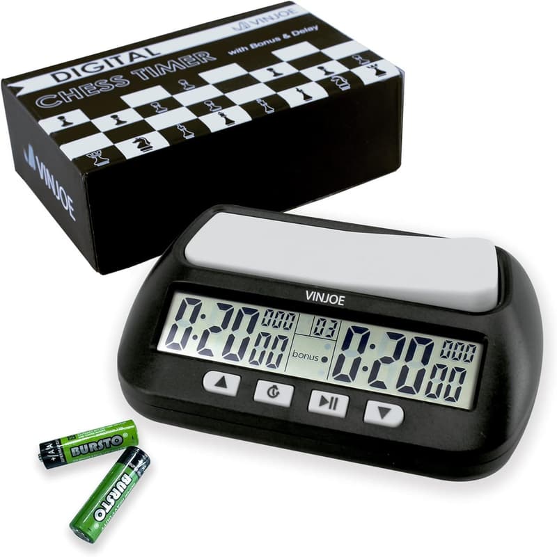 Digital Chess Clock Timer with Bonus & Delay Features