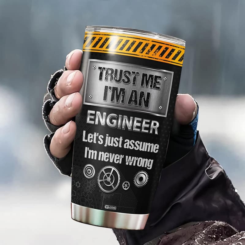 Funny Engineering Insulated Tumbler 20oz - Gift for Dad