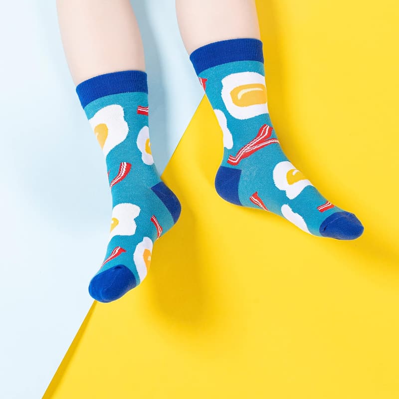 Fun Animal Food Space Socks for Kids - 5 Pairs
