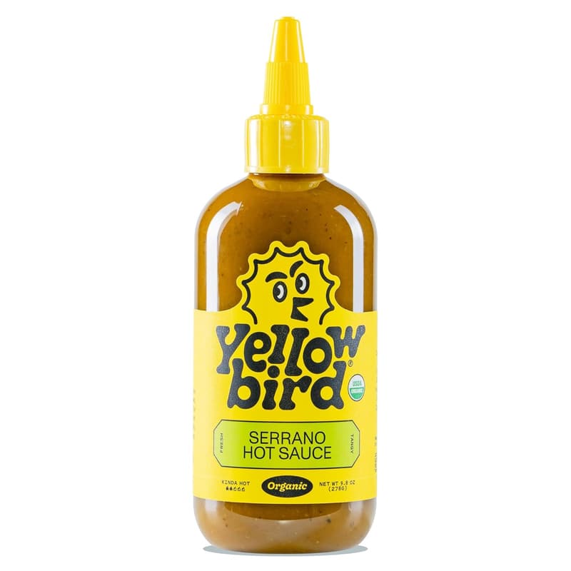 Yellowbird Organic Serrano Hot Sauce | 9.8 oz Pantry Size
