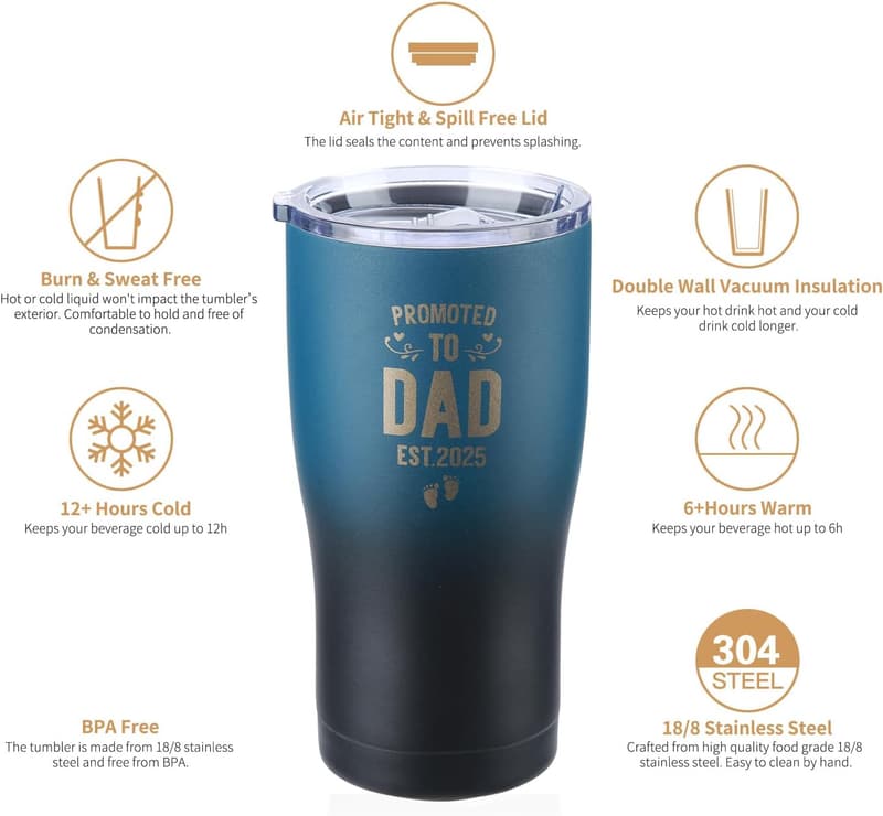 New Dad 2025 Tumbler - Perfect Gift for Expecting Fathers