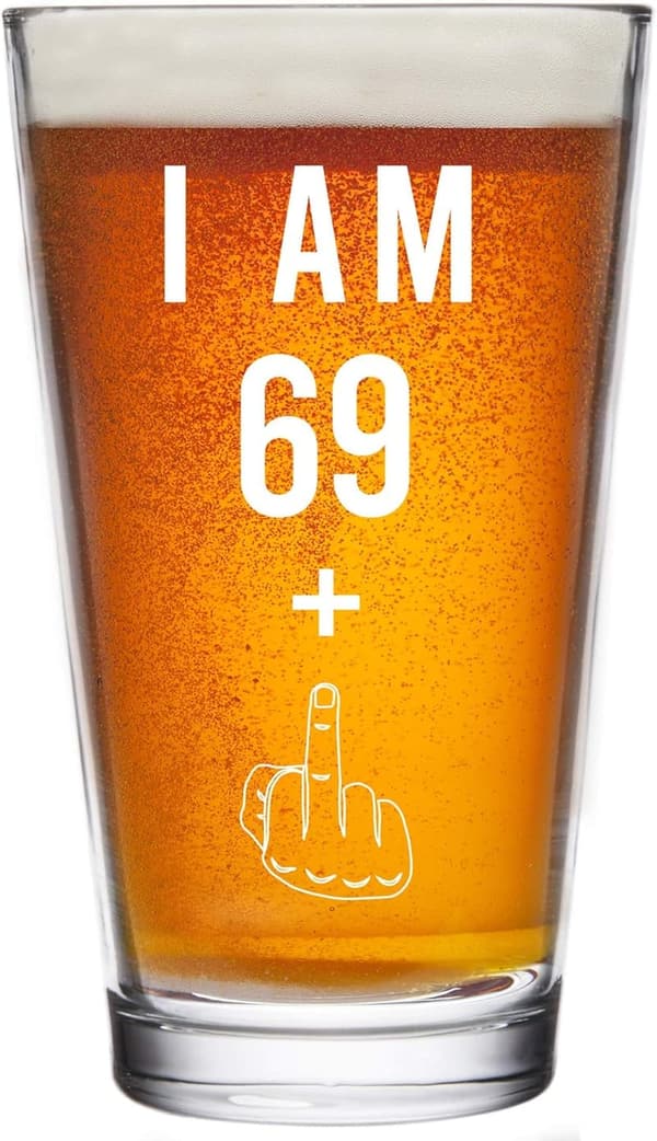 70th Birthday Pint Glass - Funny Gift for Men & Women