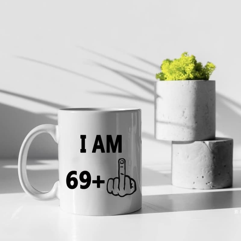 70th Birthday Coffee Mug - I Am 69 Plus Gift for Couples