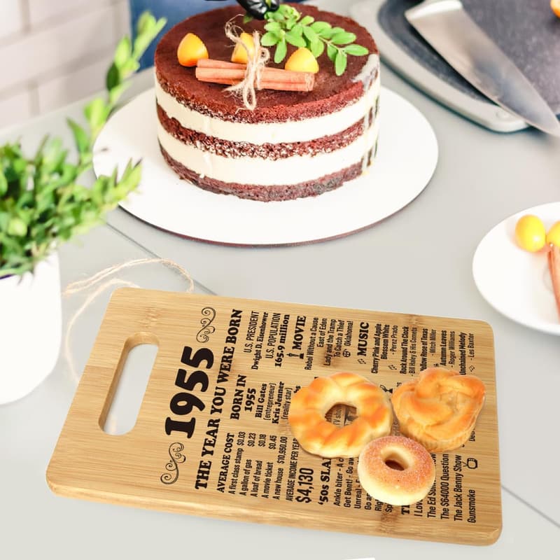 70th Birthday Cutting Board Gift for Him/Her