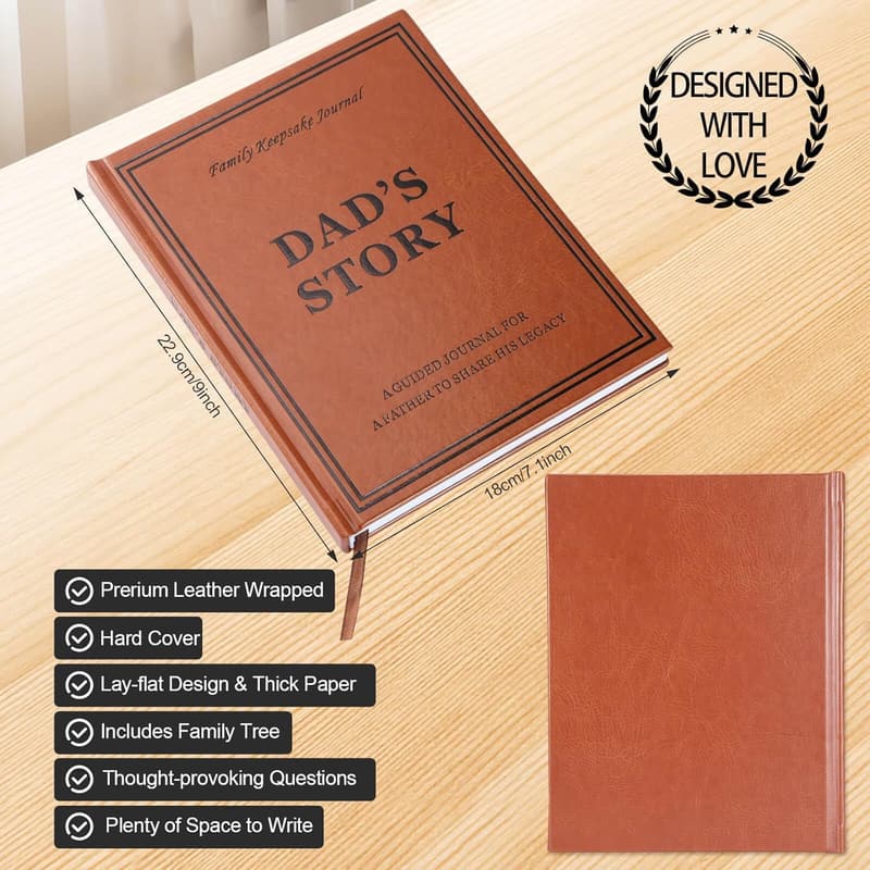 Father's Day Leather Hardcover Journal for Dad's Memories