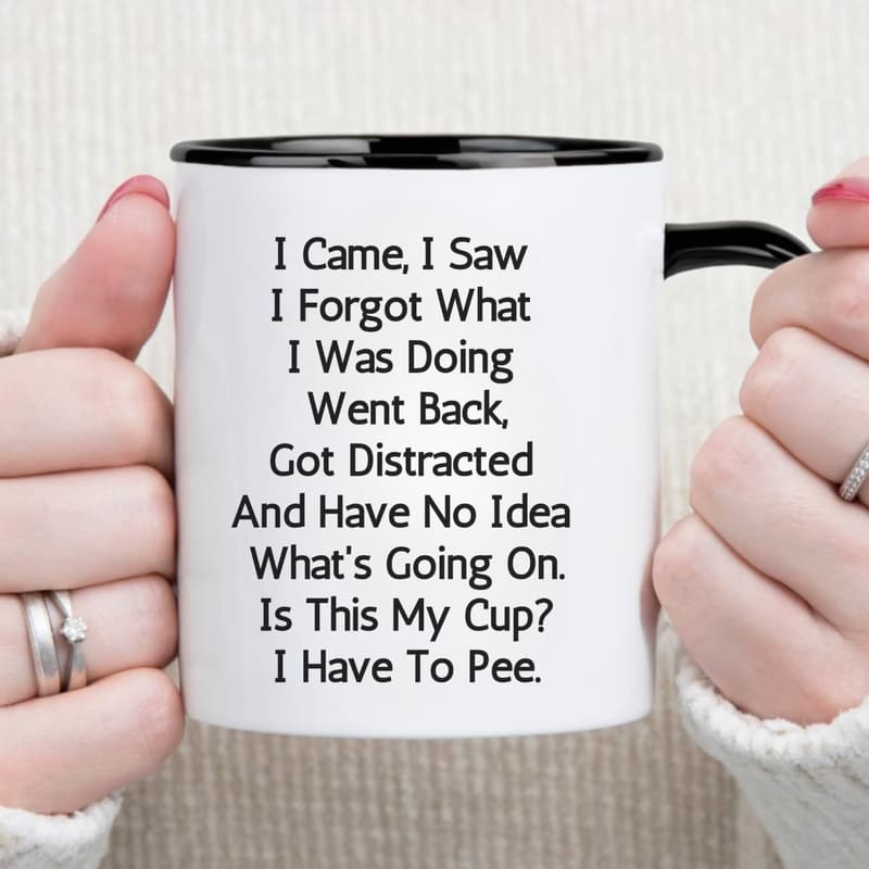 Funny Ceramic Mug for Seniors, 11oz - Great Gift for Birthdays