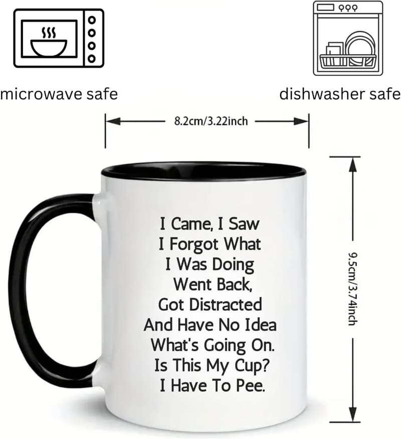 Funny Ceramic Mug for Seniors, 11oz - Great Gift for Birthdays