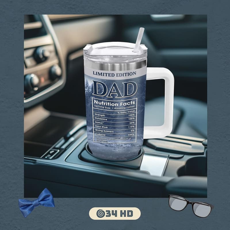 Father's Day 40 oz Insulated Stainless Steel Tumbler for Dad