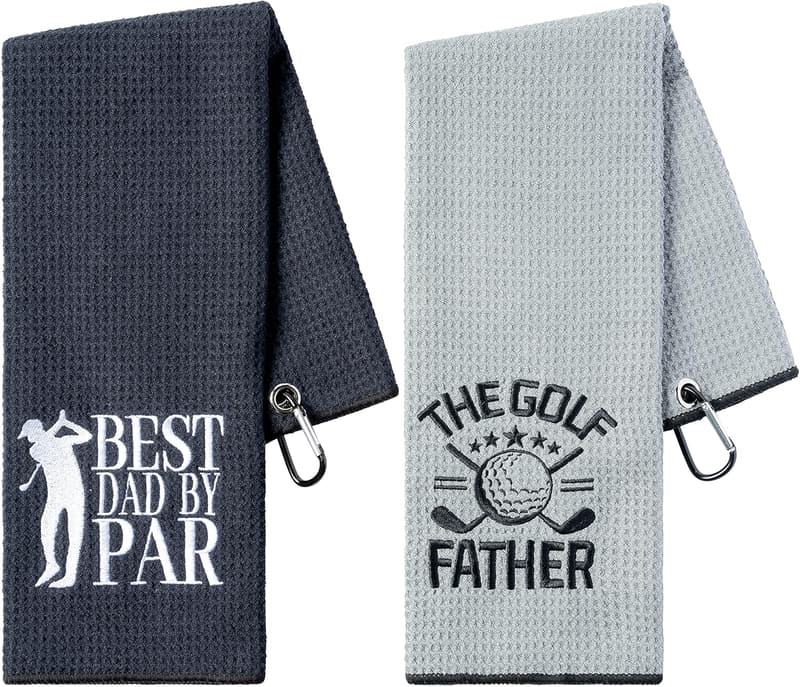 Funny Golf Towels Set - Embroidered Microfiber Gifts for Golfers
