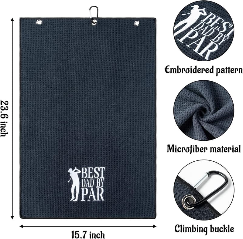 Funny Golf Towels Set - Embroidered Microfiber Gifts for Golfers