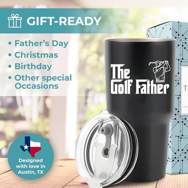 Funny Golf Tumbler for Dad - 30oz Gift for Father's Day