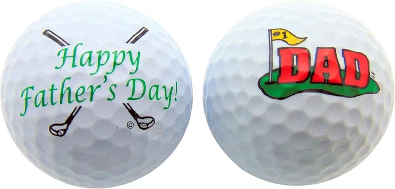 Father's Day Golf Ball Gift Set for #1 Dad, Pack of 2