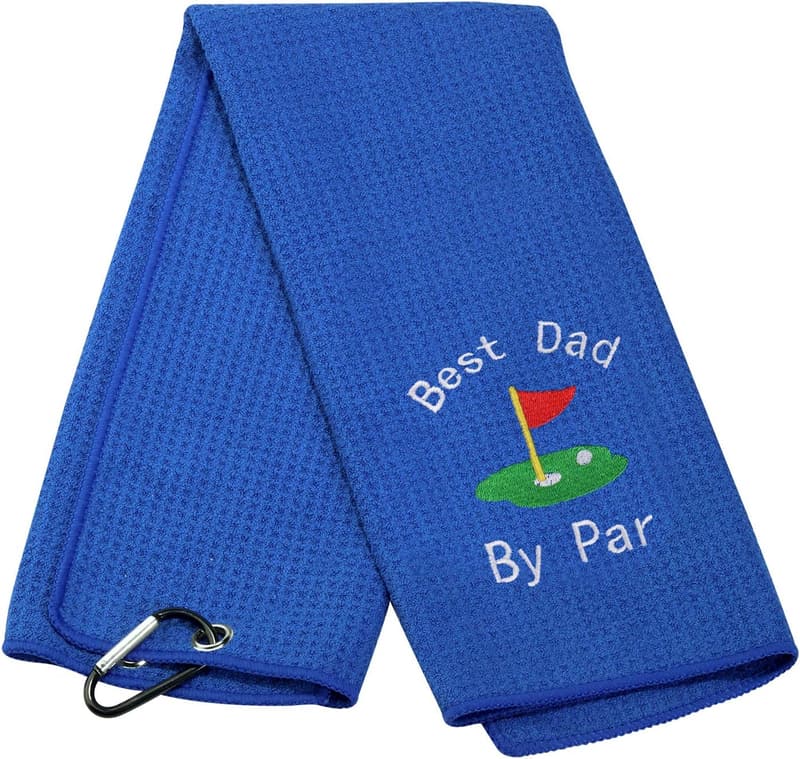 Dad Golf Towel - Embroidered Gift with Clip