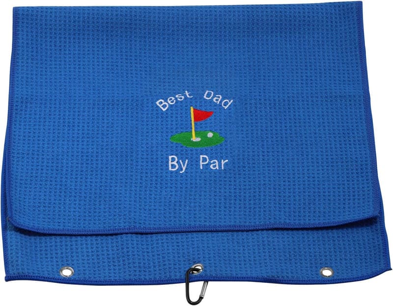 Dad Golf Towel - Embroidered Gift with Clip