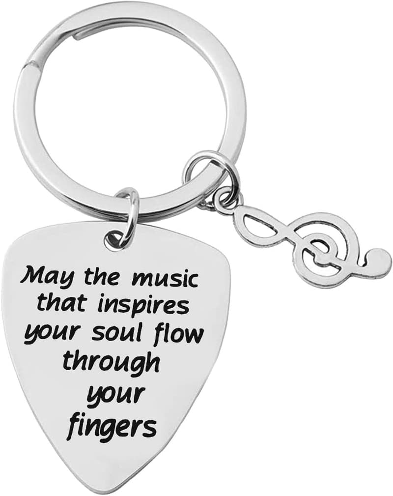 Guitar Pick Keychain Gift for Musicians and Music Teachers