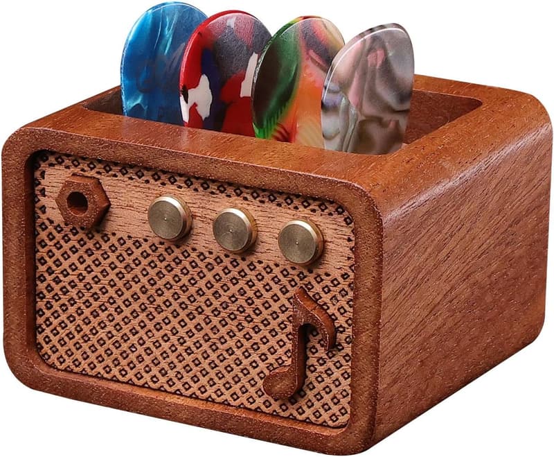 Sapele Wood Guitar Pick Holder for Guitarists