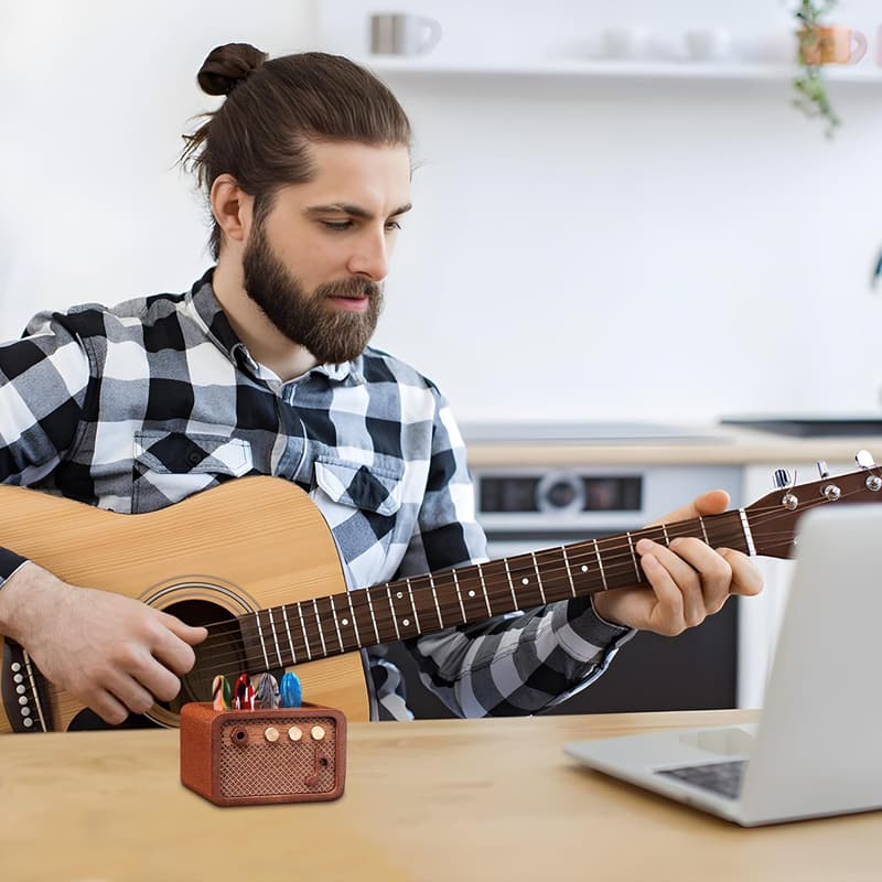 Sapele Wood Guitar Pick Holder for Guitarists