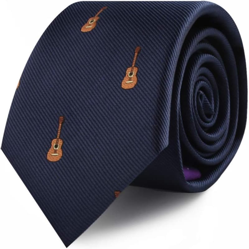 Guitarist Tie for Him | Acoustic Guitar Gift Necktie