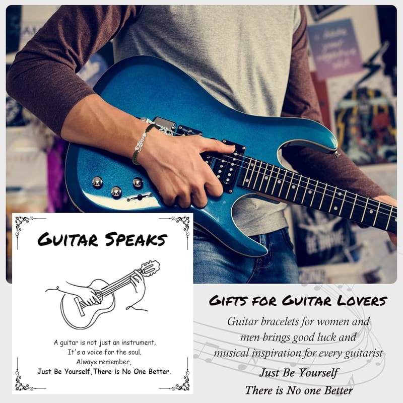 Music Teacher Appreciation Bracelet with Guitar Note Design