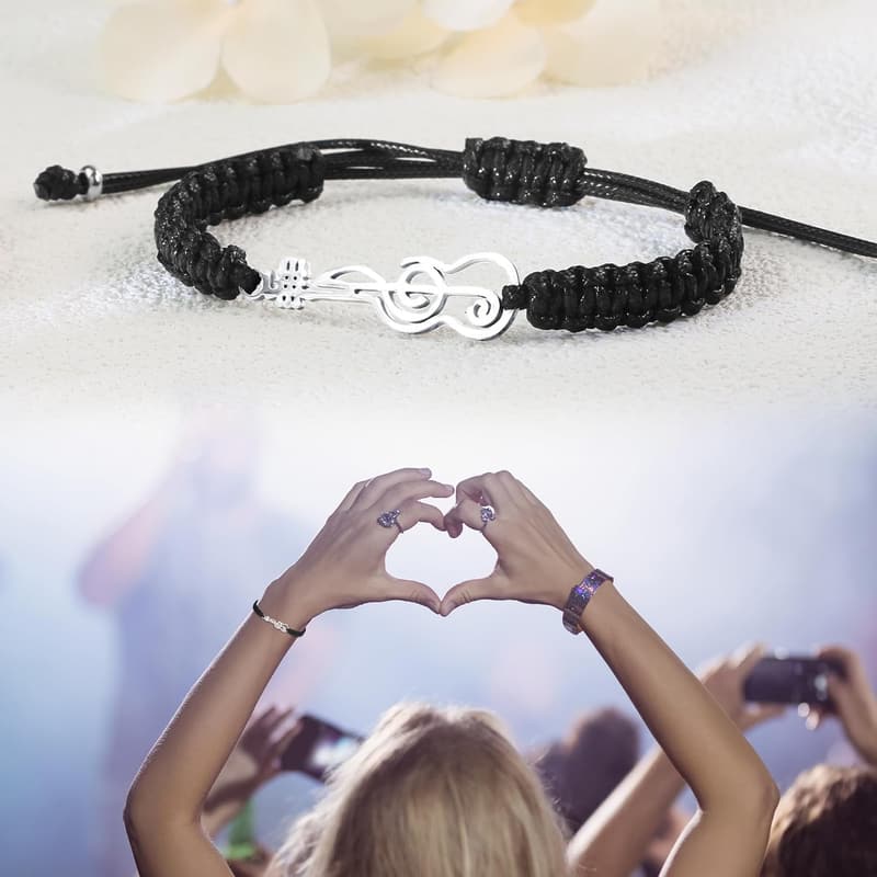 Music Teacher Appreciation Bracelet with Guitar Note Design