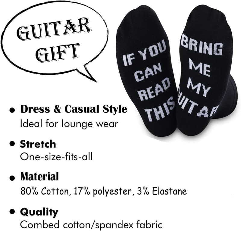 Guitar Lovers Gift: Novelty Socks for Musicians (2 Pairs)
