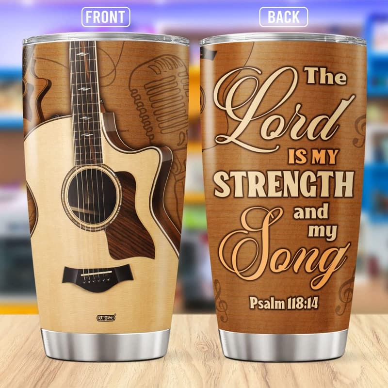 Fathers Day Guitarist Travel Mug - Insulated Stainless Steel Tumbler
