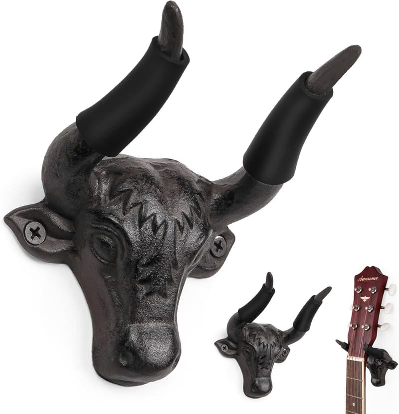 Guitar Wall Mount Hangers - Decorative Cast Iron, 2-Pack