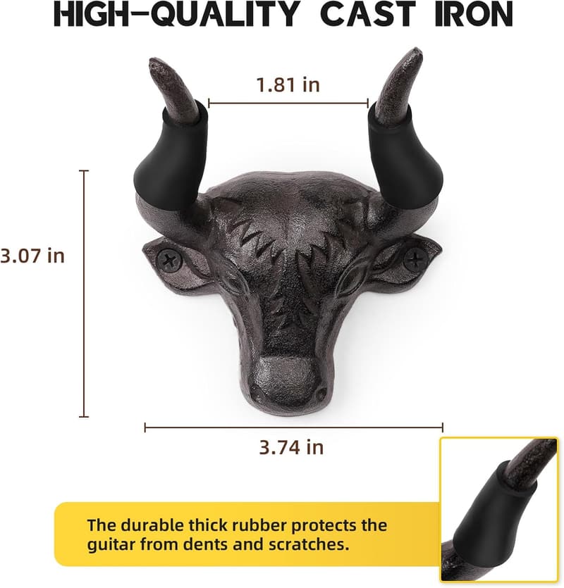 Guitar Wall Mount Hangers - Decorative Cast Iron, 2-Pack