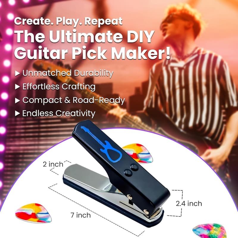 DIY Guitar Pick Maker Kit with Key Chain Holder - Unique Gift for Musicians