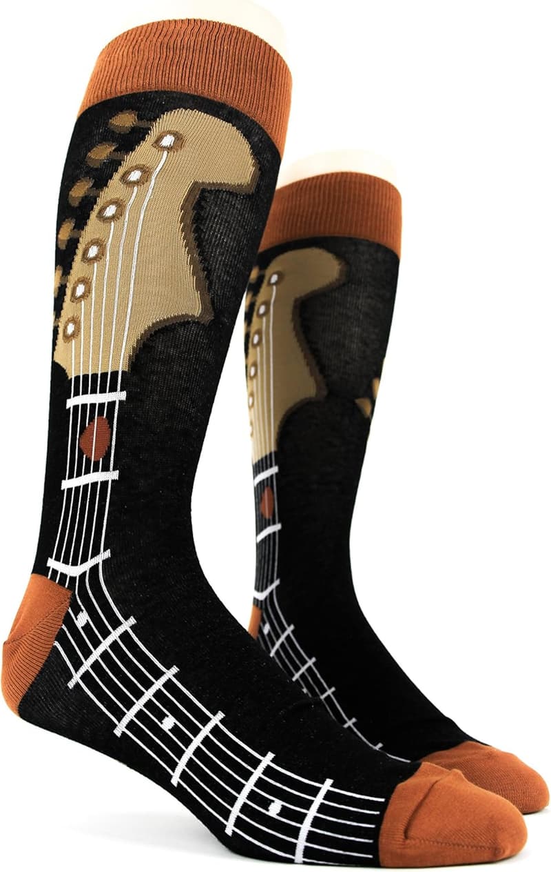 Men's Guitar-Themed Socks (Size 7-12)