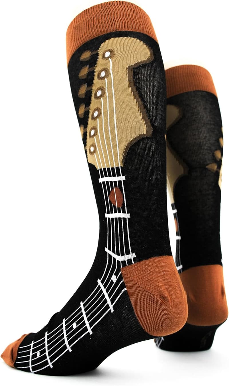 Men's Guitar-Themed Socks (Size 7-12)