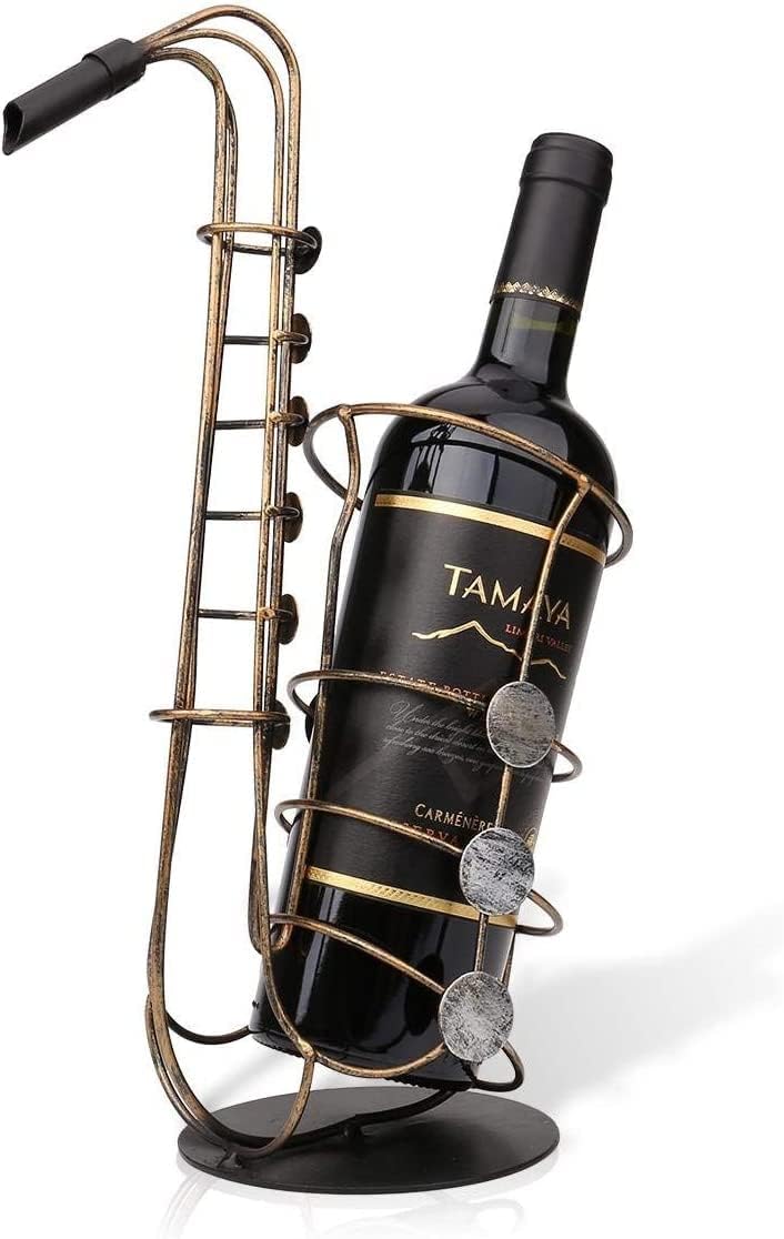 Creative Metal Saxophone Wine Rack - Unique Home Decor for Wine Lovers