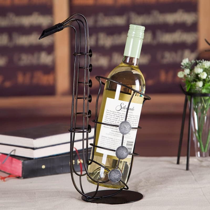 Creative Metal Saxophone Wine Rack - Unique Home Decor for Wine Lovers